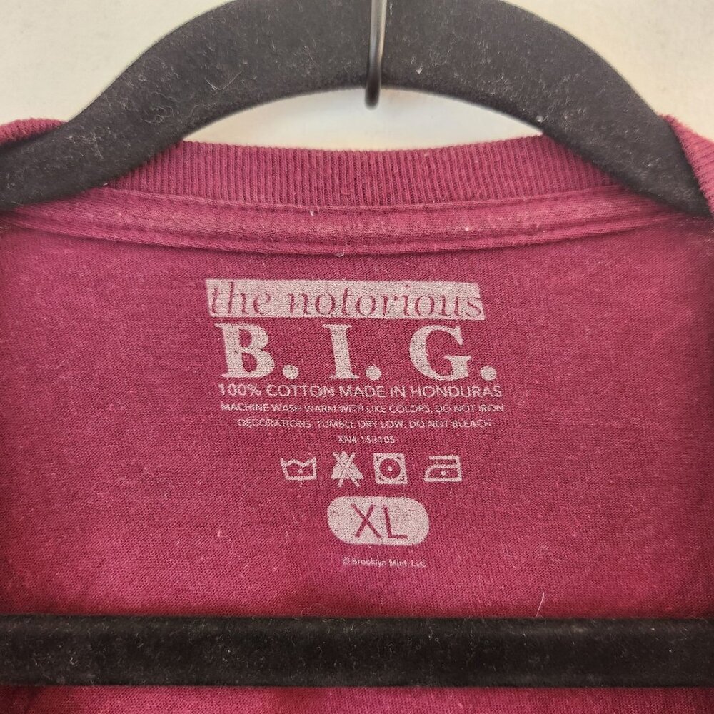 The Notorious B.I.G. Band Tee Maroon Purple T-Shirt Biggie Baby Graphic Men's XL - Picture 4 of 4